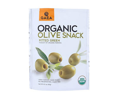 GAEA Organic Pitted Green Olive Snack, 2.3 Oz.