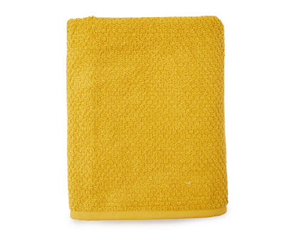 Yolk Yellow Lattice-Texture Bath Towel