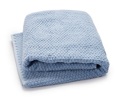 Blue Fog Lattice-Texture Bath Towel