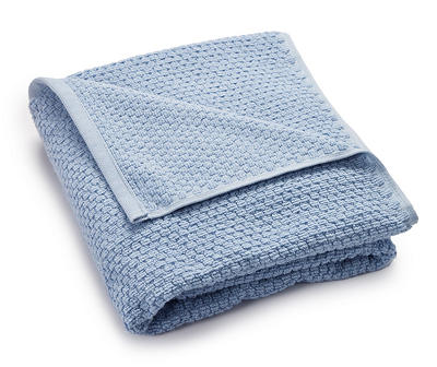 Blue Fog Lattice-Texture Bath Towel