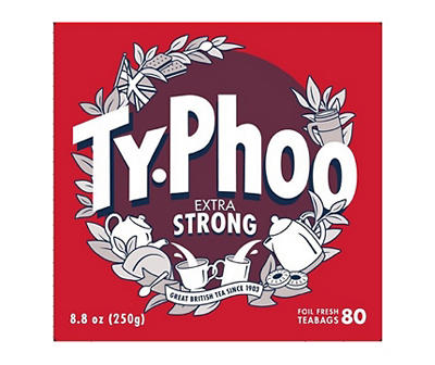 Typhoo Extra Strong Tea Bags, 80-Pack