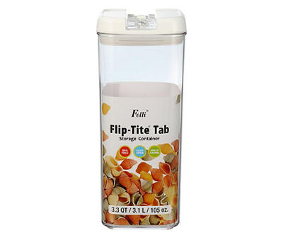Felli Flip-Tite Tab Storage Container, 3.3 Qt.