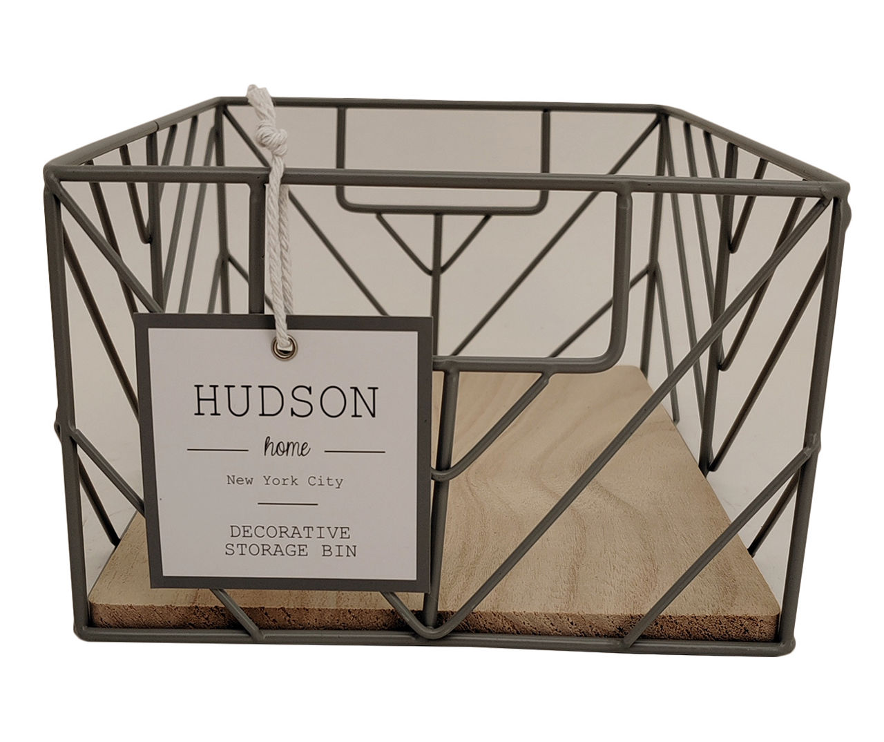 Hudson Home Wire Chevron Grid Storage Bin | Big Lots