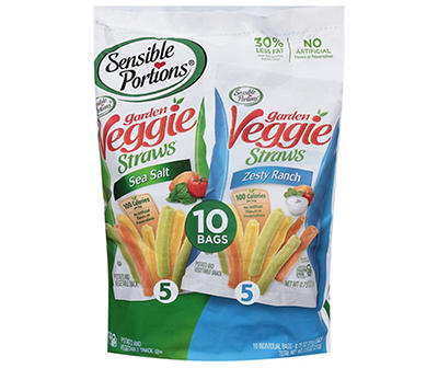 Sensible Portions Sea Salt/Zest Ranch Garden Veggie Straws Bag 10 - 0.75 oz Bags