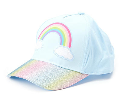 Kids' Blue Rainbow Glitter Baseball Cap