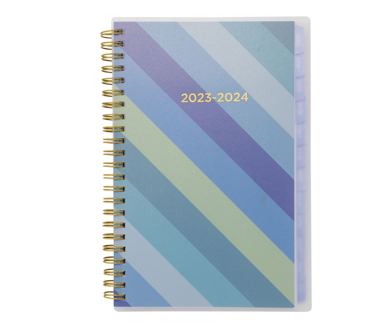 Blue Burst Stripe Medium Monthly/Weekly 2023-2024 Spiral-Bound Planner