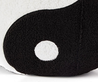 Euphoric Expression Black & White Yin-Yang Round Decorative Pillow