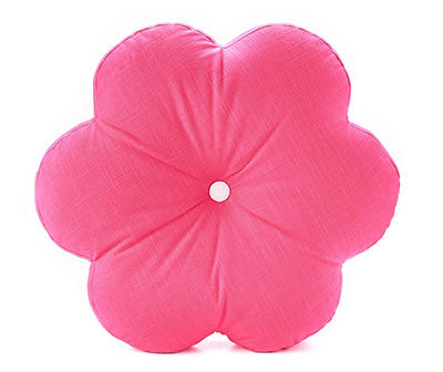 Euphoric Expression Pink Flower Shaped Throw Pillow