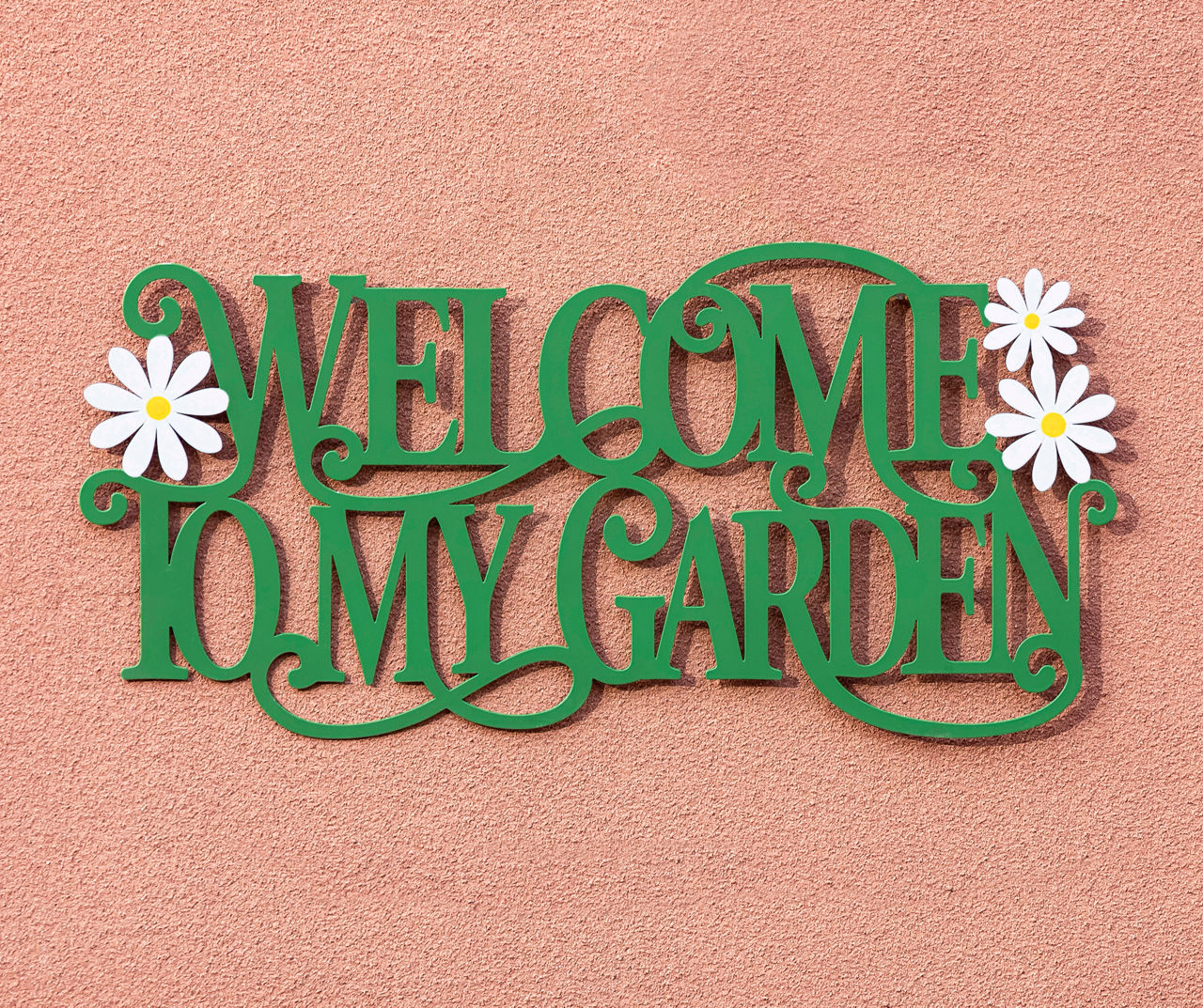 "Welcome To My Garden" Floral Metal Wordscript Wall Decor