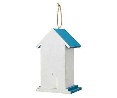 Blue & White Butterfly Wood Birdhouse