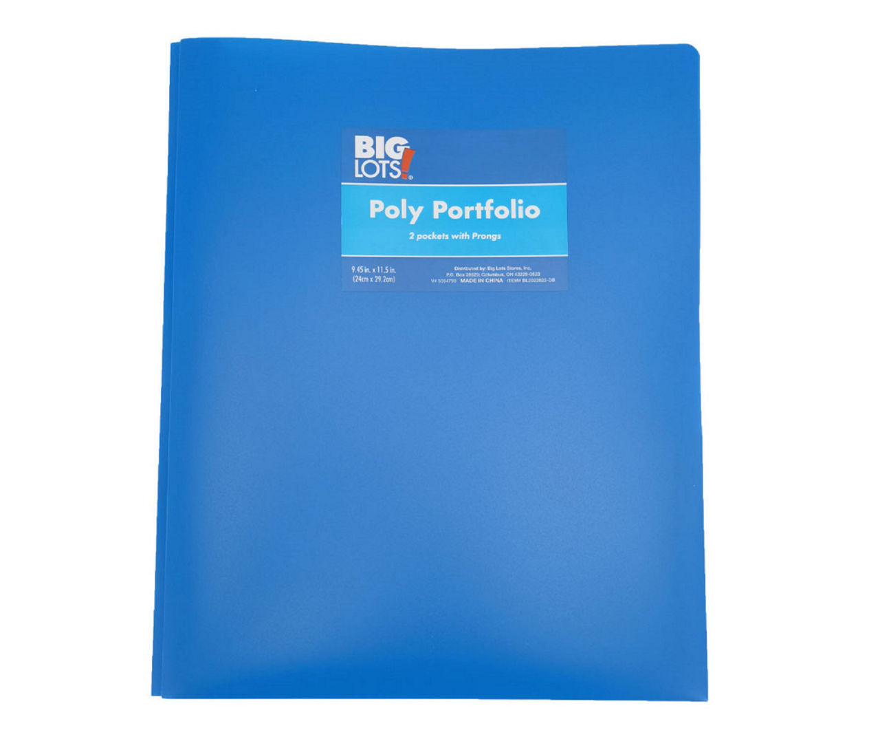 Blue 2-Pocket Poly Portfolio Folder