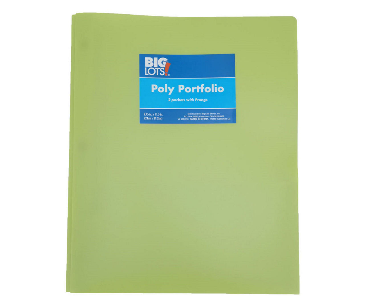 Light Green 2-Pocket Poly Portfolio Folder