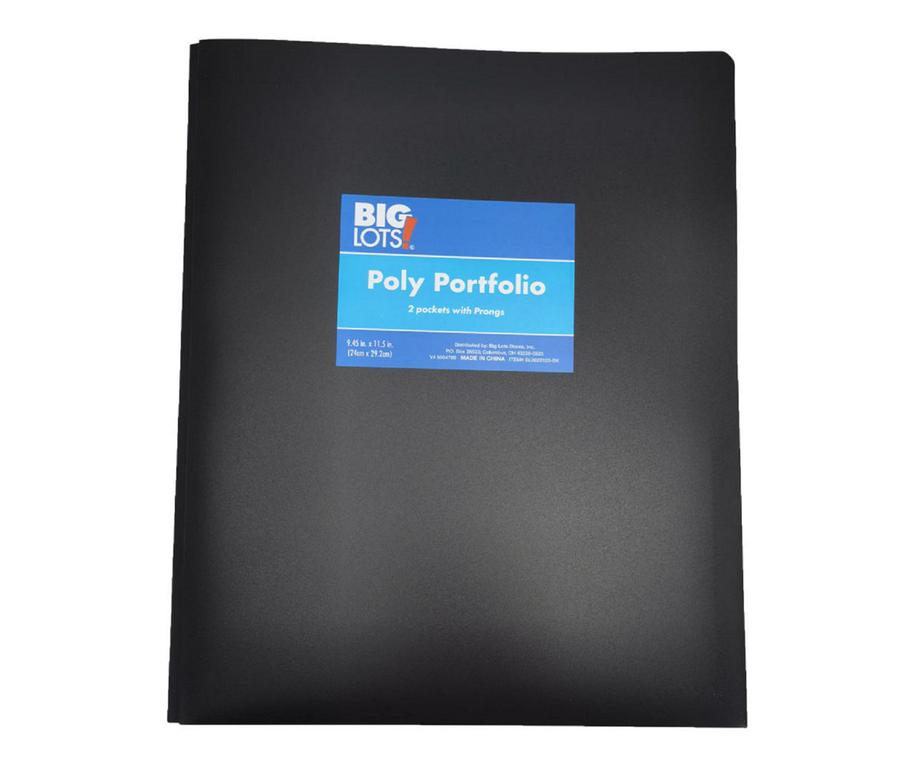 Black 2-Pocket Poly Portfolio Folder