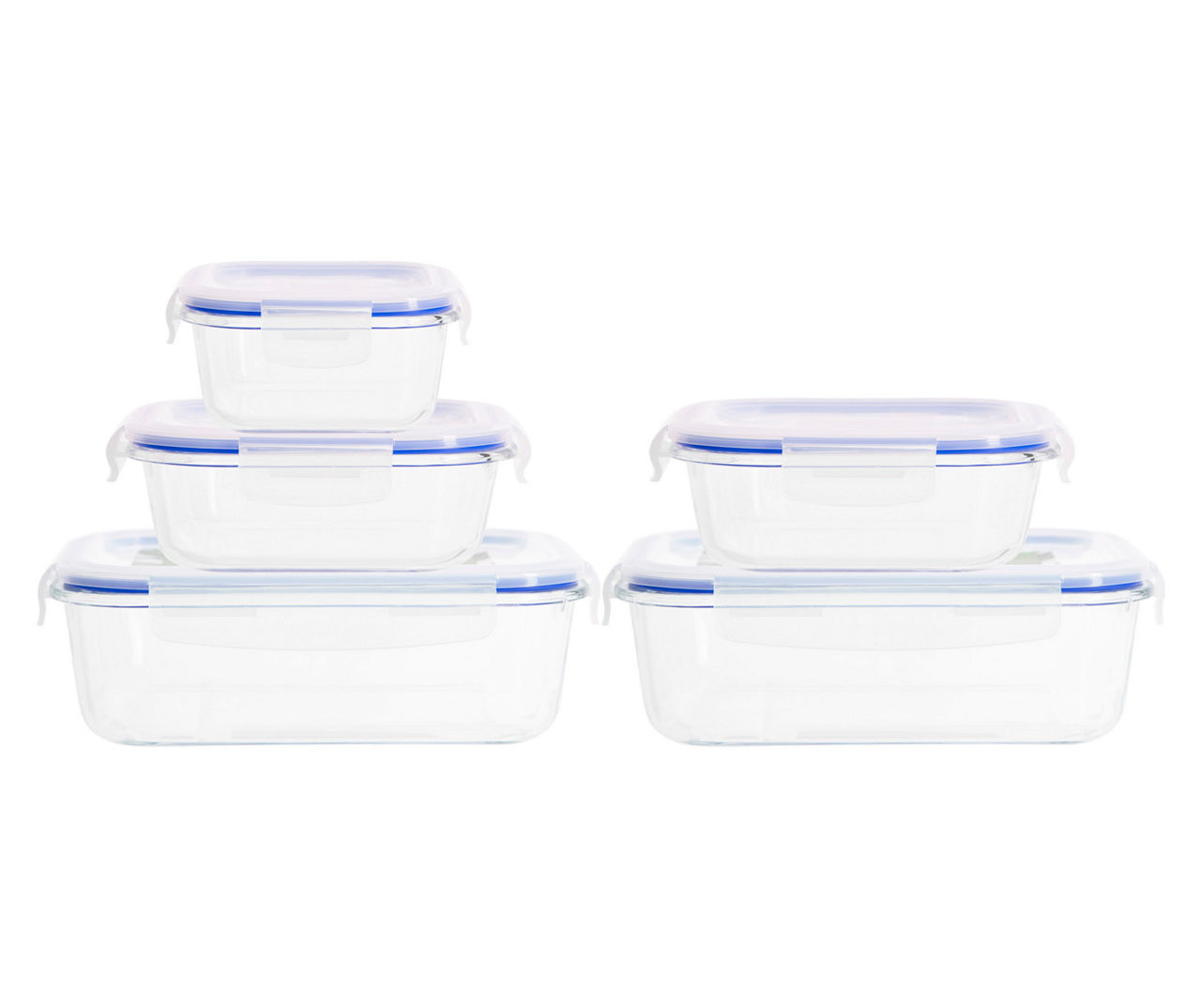 Home Essentials - Fresh & Seal 2-Compartment Glass Food Storage Container, 49 oz.
