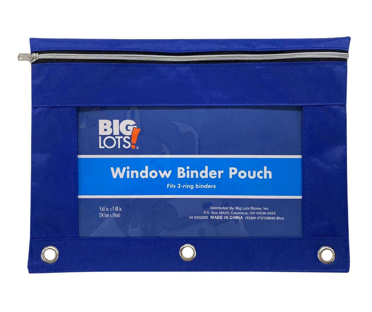 Big Lots Blue Windowed Binder Pouch Big Lots