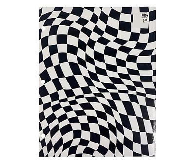 White & Black Wavy Checkerboard 2-Pocket Folder