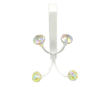 Euphoric Expression White Gemstone Tiered 4-Hook Over-the-Door Hooks