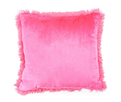 Euphoric Expression Cabaret Pink Faux Fur Throw Pillow