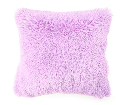 Euphoric Expression Violet Purple Faux Fur Throw Pillow