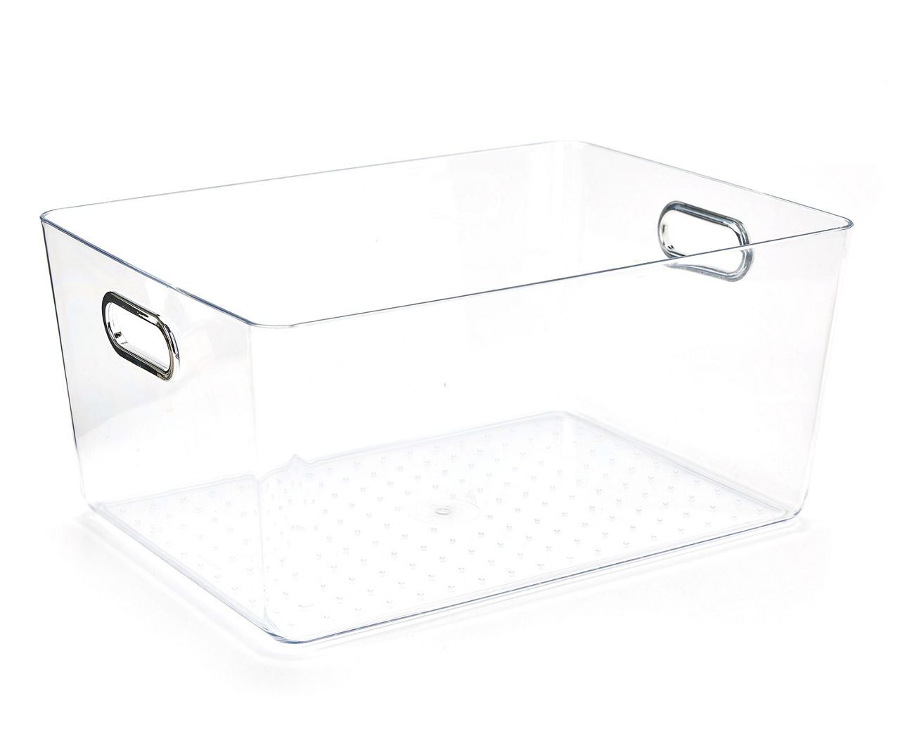 Euphoric Expression Clear Acrylic Storage Bin With Grommet Handles, (11.25")
