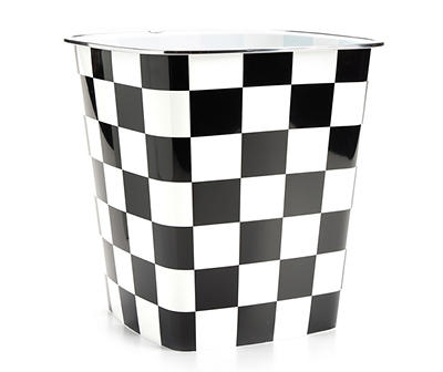 Euphoric Expression Black & White Checkerboard Waste Bin