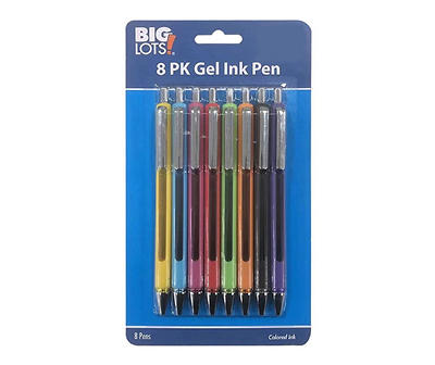 Big Lots Multi-Color Gel Ink Click Pens, 8-Pack