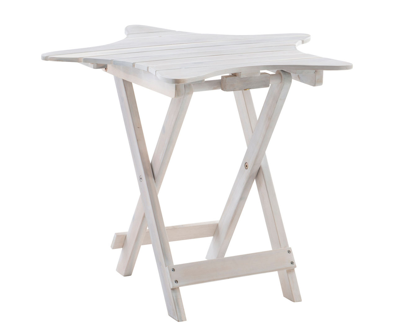 Celia Whitewash Starfish Wood Outdoor Folding Table