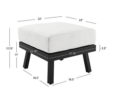 Marcy White Metal Cushioned Patio Ottoman