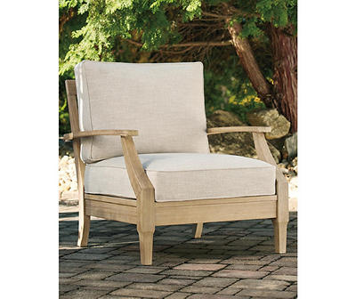 Clare View Wood Cushioned Patio Lounge Chair
