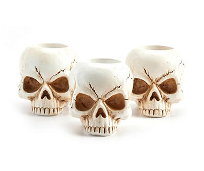 Dark Enchantment Skull LED Candle Holders, 3-Pack
