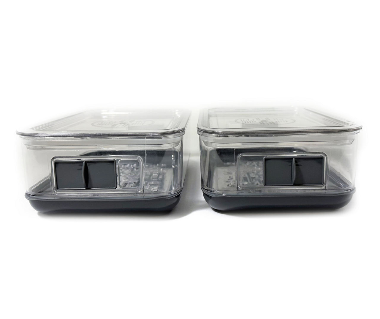 Tupperware Containers- Set of 2- Grey with black lid