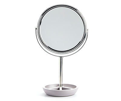 Euphoric Expression White Peace Sign Vanity Mirror