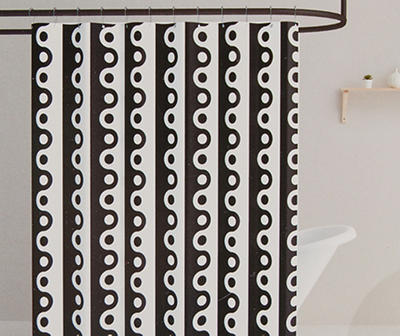 Euphoric Expression Black & White Yin-Yang 13-Piece PEVA Shower Curtain Set