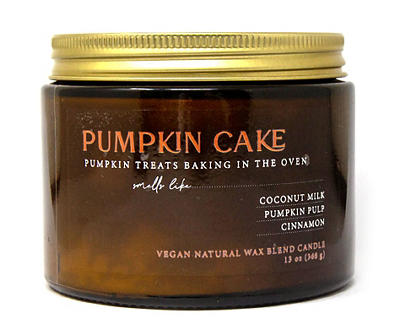 Autumn Air Pumpkin Cake 3-Wick Amber Glass Candle, 13 Oz.