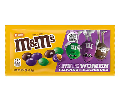 M&M's Purple, Green & Brown Peanut Milk Chocolate Candy, 1.74 Oz.