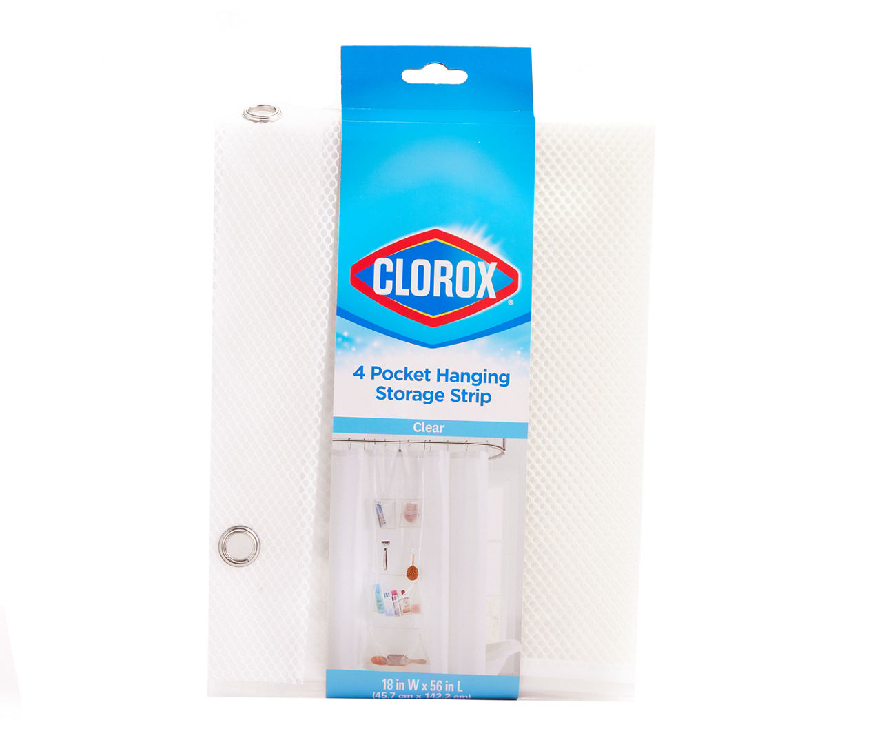 Clear 4-Pocket Hanging Storage Strip