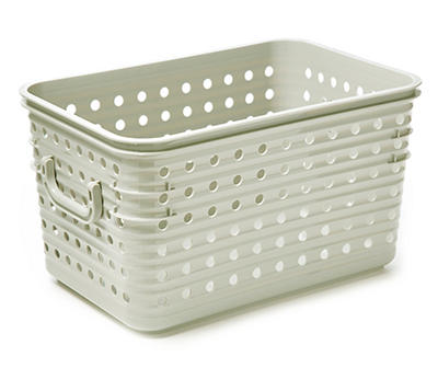 Gray Pumice Dot-Cutout Storage Basket, (16.75
