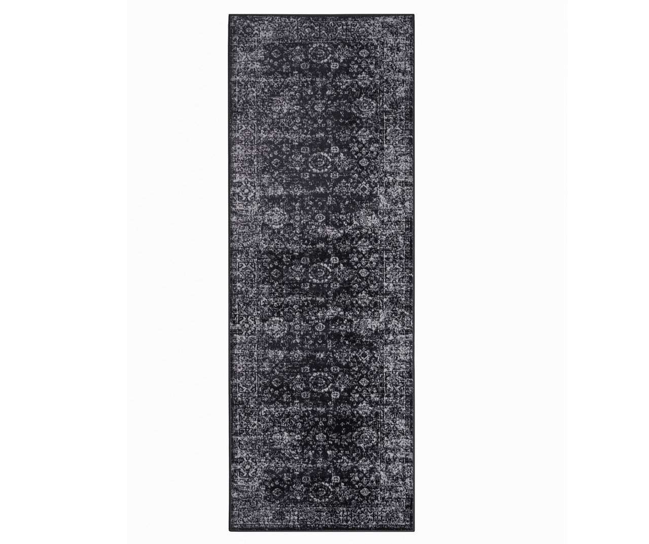 Larry Black & Cream Distressed Ornamental Area Rug Big Lots