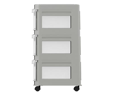 Pumice Gray 3-Drawer Wide Storage Cart