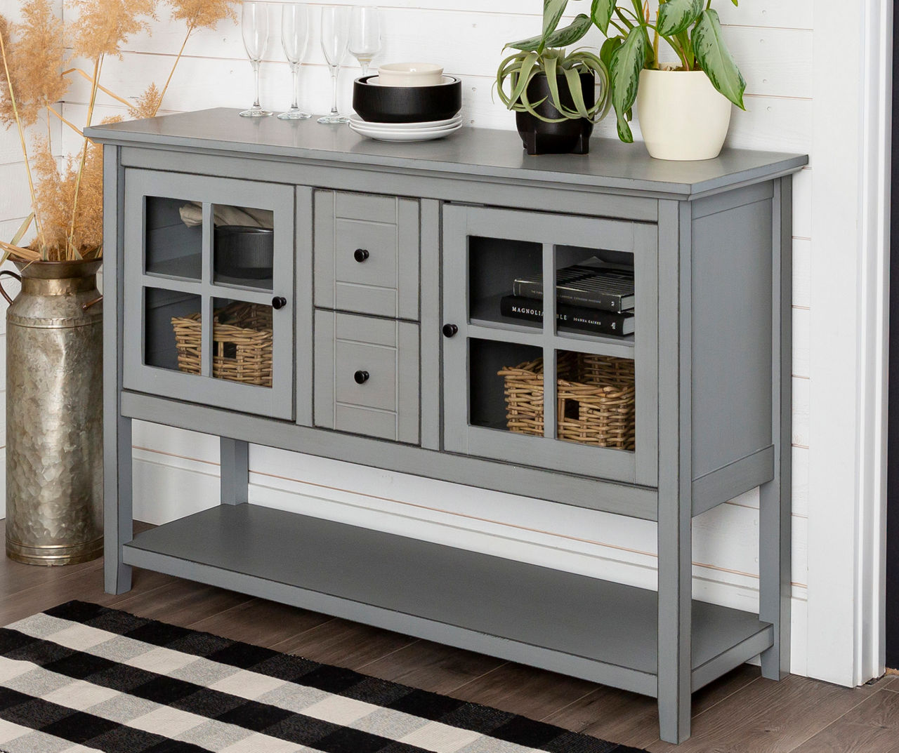 52 Antique Gray Console Table