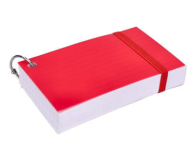 Red Poly Ring 100-Count Index Cards
