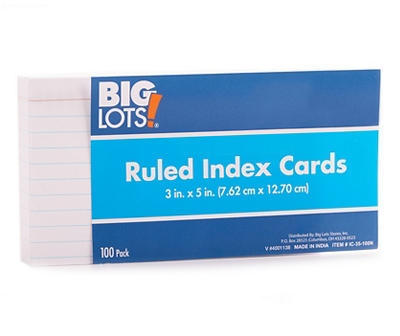 White 100-Ct. Ruled Index Cards