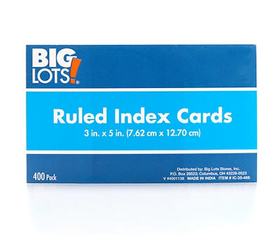 White 400-Ct. Ruled Index Cards