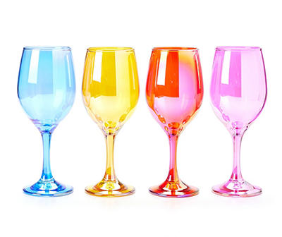 Iridescent Wine Glass 4-Piece Glassware Set