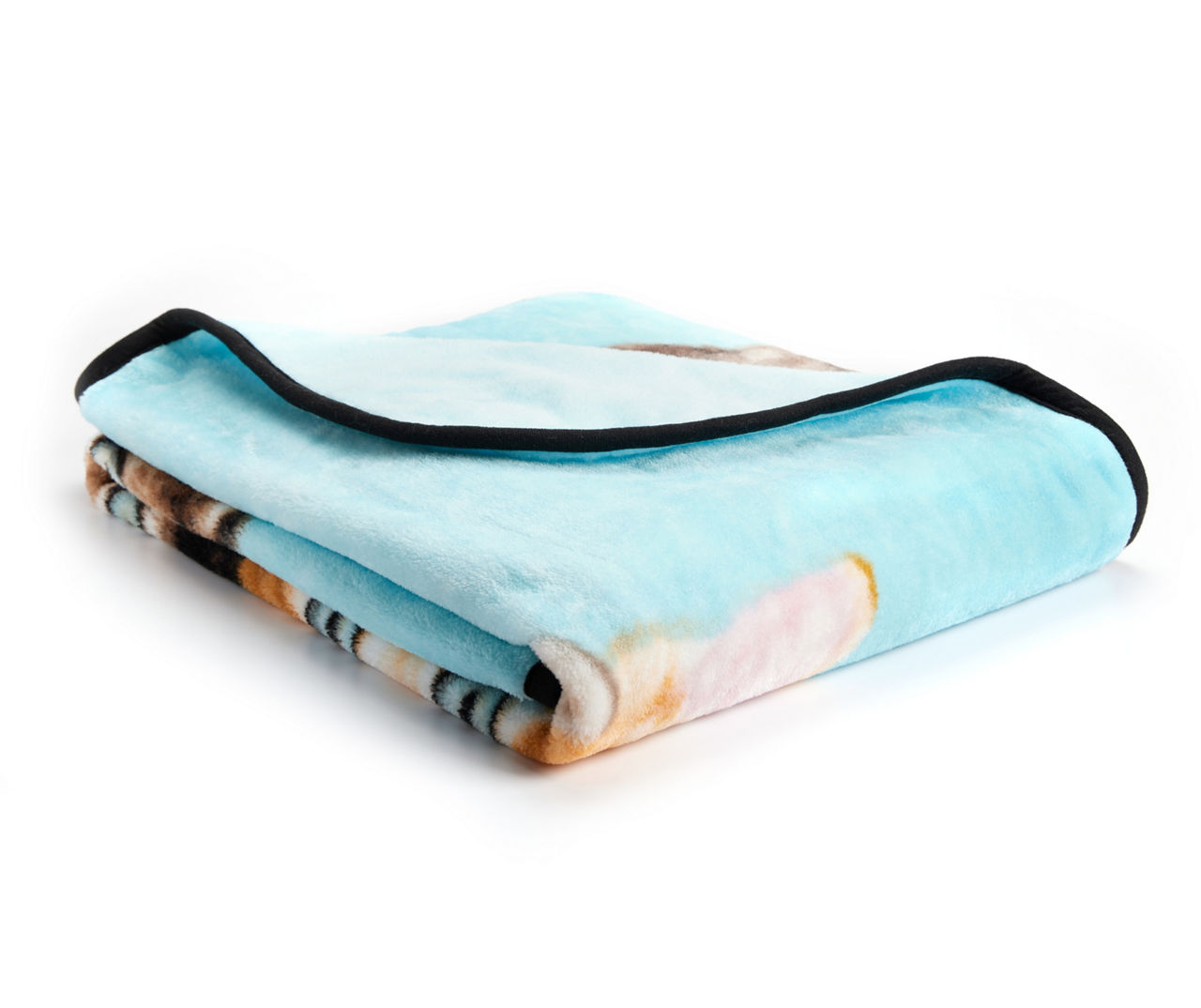 Aqua & Brown Kittens Raschel Throw, (50