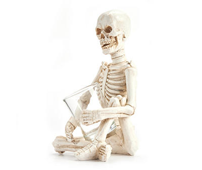 Sitting Skeleton Votive Candle Holder