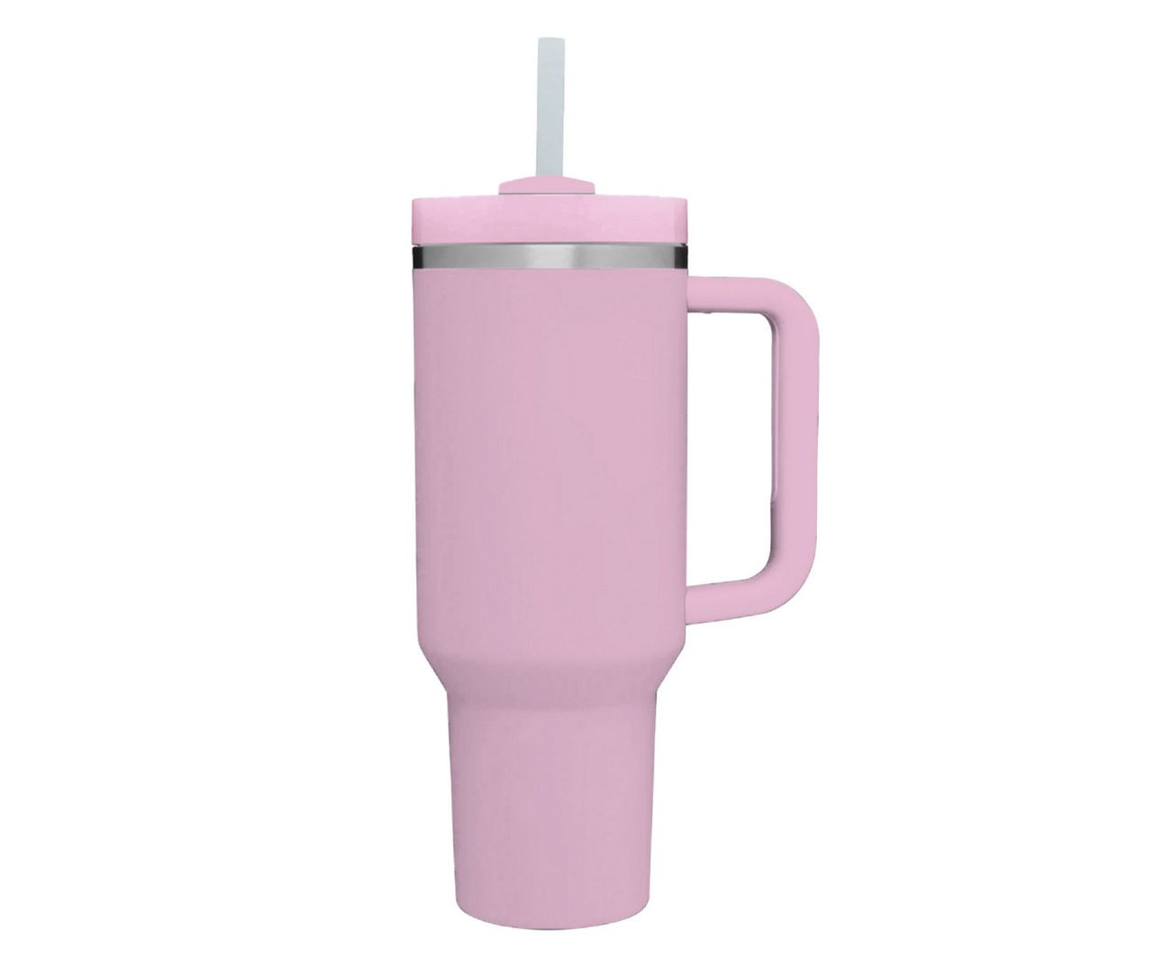 Pink 40oz Stainless Steel Tumbler with Handle Lid and Straw