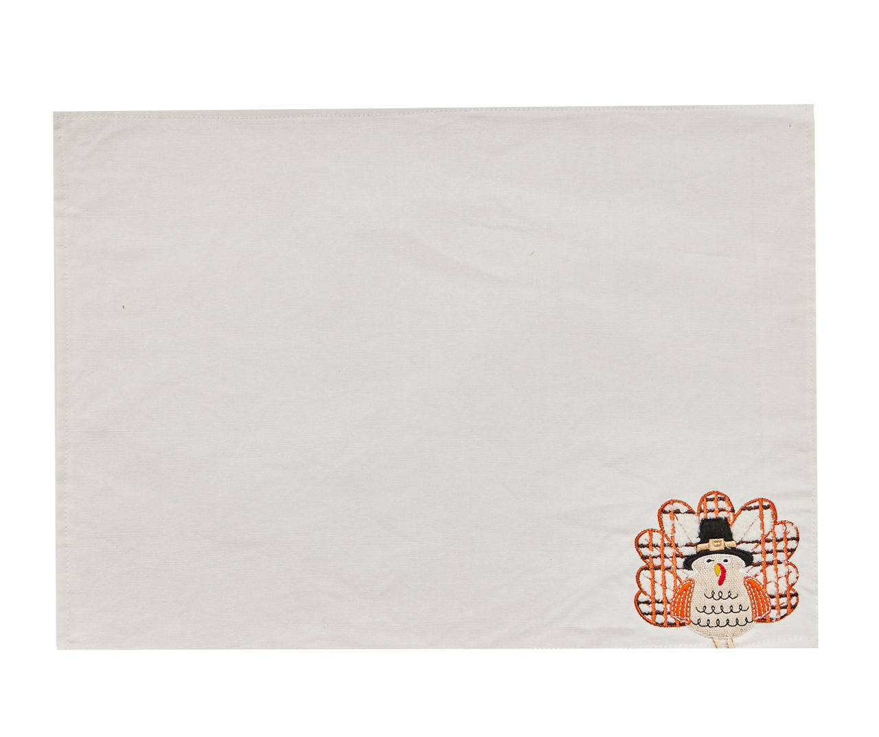 Autumn Air Ivory & Orange Turkey Legs Fabric Placemat