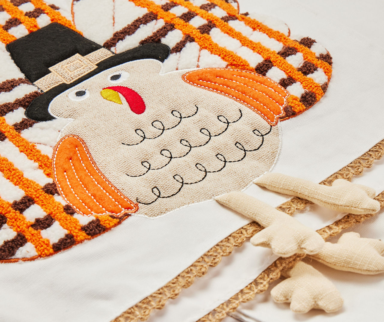 Autumn Air Ivory & Orange Turkey Legs Table Runner