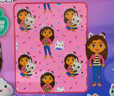 Pink Gabby & Friends Sprinkle Throw & Hugger Pillow, (46" x 60")